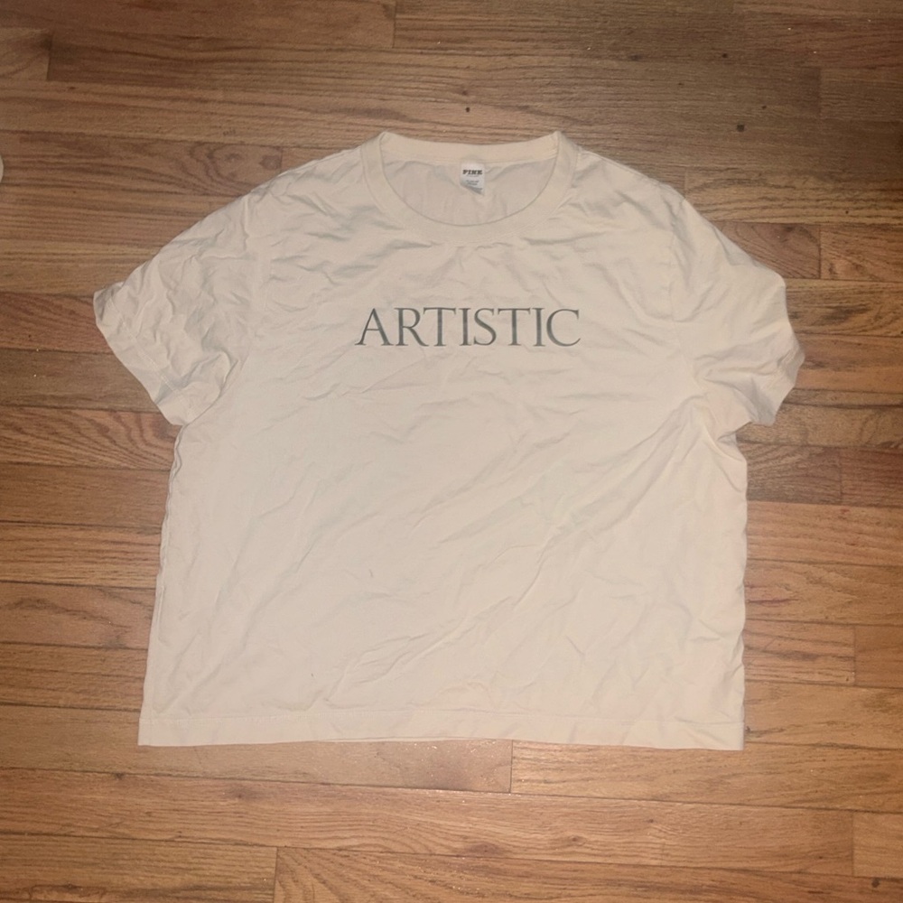 PINK Victoria's Secret Cream Artistic Tee